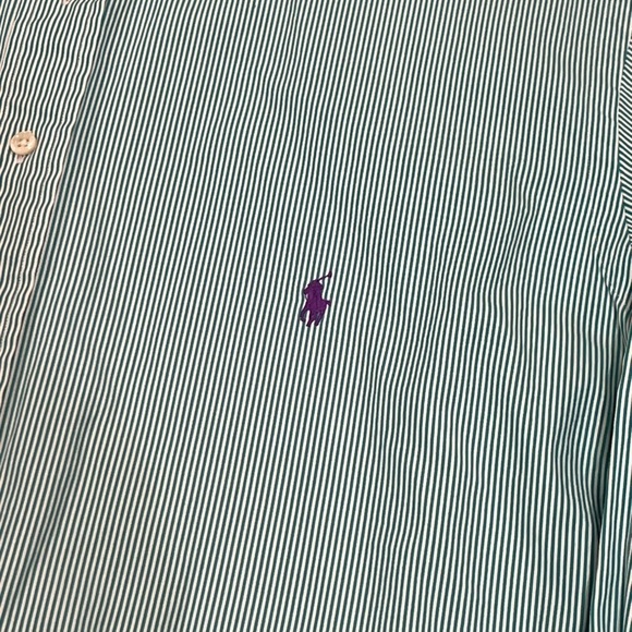 Polo Ralph Lauren XL Tall XLT Stripe Button Front Logo Button Collar Shirt - Picture 3 of 5